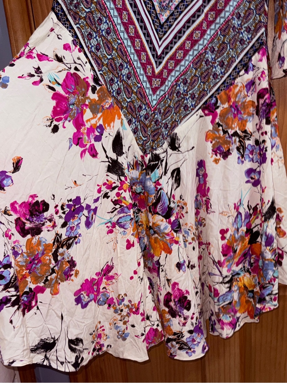 NWT Umgee “Full of Blooms” Kimono-Purple & Cream w/Multicolor Floral Accents-M - Picture 12 of 14